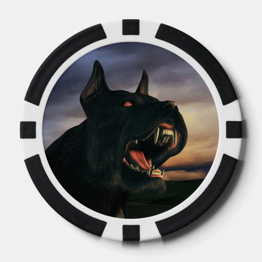 Großer, schwarzer Hund Pokerchips (Vorderseite)