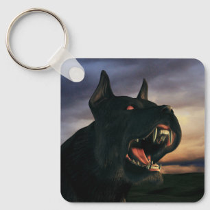 Großer, schwarzer Hund Schlüsselanhänger