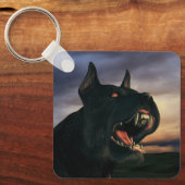 Großer, schwarzer Hund Schlüsselanhänger (Vorderseite)