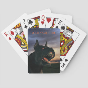 Großer schwarzer Hund Spielkarten