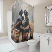 Grosser Schweizer Berg im Herbst Leaves Fall Duschvorhang (Beispiel)