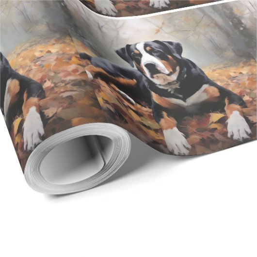 Grosser Schweizer Berg im Herbst Leaves Fall Geschenkpapier (Rolleneckpunkt)