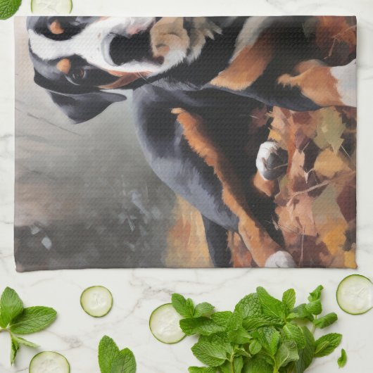 Grosser Schweizer Berg im Herbst Leaves Fall Geschirrtuch (Gefaltet)