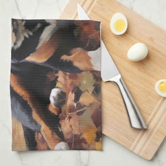 Grosser Schweizer Berg im Herbst Leaves Fall Geschirrtuch (Viertel Falte)