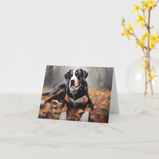 Grosser Schweizer Berg im Herbst Leaves Fall Karte (Gelbe Blume)