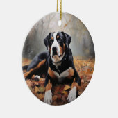 Grosser Schweizer Berg im Herbst Leaves Fall Keramik Ornament (Rechts)