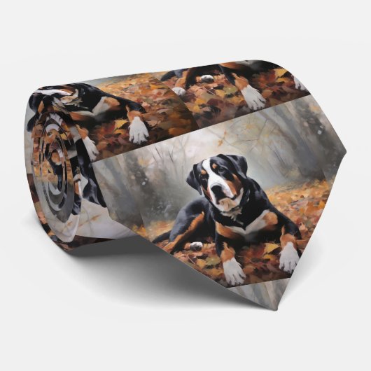 Grosser Schweizer Berg im Herbst Leaves Fall Krawatte (Gerollt)