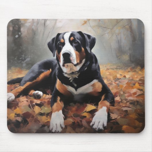 Grosser Schweizer Berg im Herbst Leaves Fall Mousepad (Vorne)