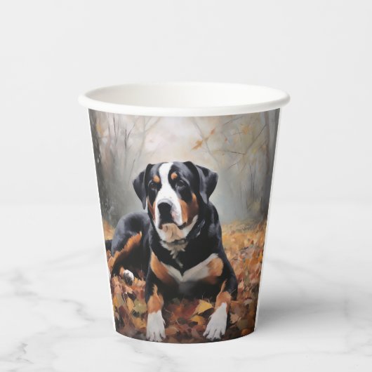 Grosser Schweizer Berg im Herbst Leaves Fall Pappbecher (Vorderseite)