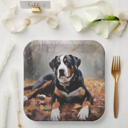 Grosser Schweizer Berg im Herbst Leaves Fall Pappteller (Hochzeit)