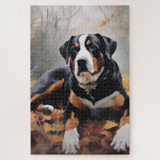 Grosser Schweizer Berg im Herbst Leaves Fall Puzzle (Vertikal)