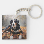 Grosser Schweizer Berg im Herbst Leaves Fall Schlüsselanhänger (Rückseite)