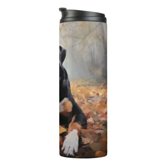 Grosser Schweizer Berg im Herbst Leaves Fall Thermosbecher (Nach rechts gedreht)