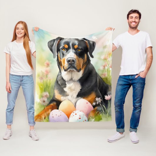 Grosser Schweizer Berg mit Ostereiern Fleecedecke (Beispiel)