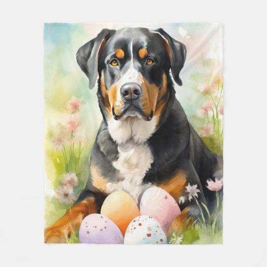 Grosser Schweizer Berg mit Ostereiern Fleecedecke (Vorderseite)