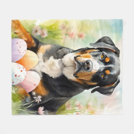 Grosser Schweizer Berg mit Ostereiern Fleecedecke (Vorderseite (Horizontal))