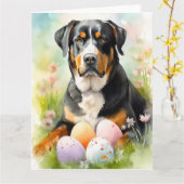 Grosser Schweizer Berg mit Ostereiern Karte (Gelbe Blume)