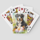 Grosser Schweizer Berg mit Ostereiern Spielkarten (Rückseite)