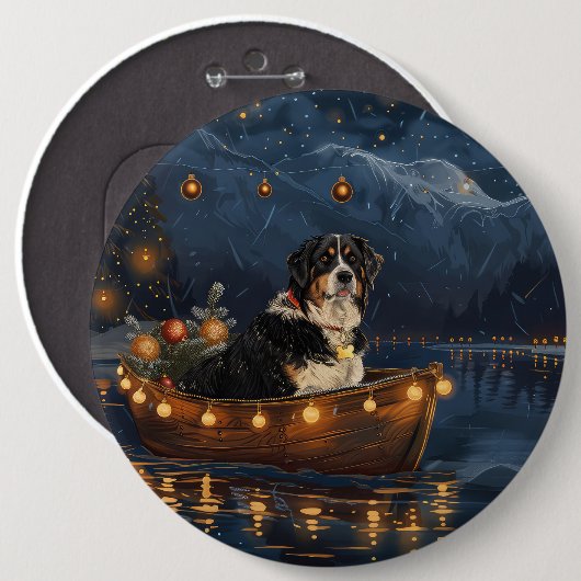 Grosser Schweizer Berg Weihnachtsfest Reise Button (Vorne & Hinten)