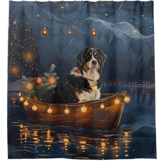 Grosser Schweizer Berg Weihnachtsfest Reise Duschvorhang (Vorderseite)