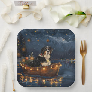 Grosser Schweizer Berg Weihnachtsfest Reise Pappteller