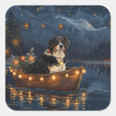 Grosser Schweizer Berg Weihnachtsfest Reise Quadratischer Aufkleber (Vorderseite)