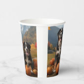 Grosser Schweizer Berggipfel Herbst Kürbisgeplänke Pappbecher (Rechts)