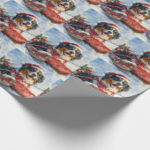 Grosser Schweizer Hund in der Schweiz Weihnachten Geschenkpapier (Ecke)