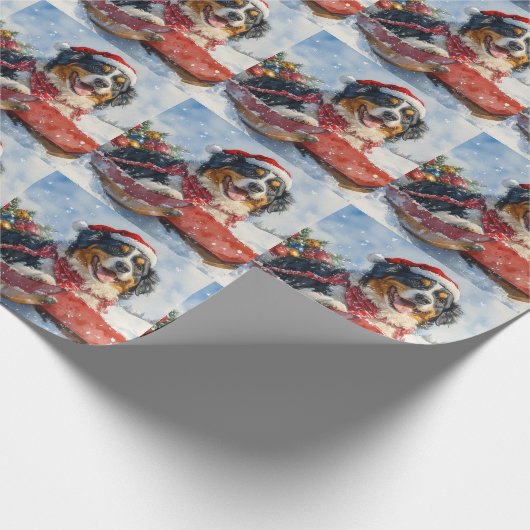 Grosser Schweizer Hund in der Schweiz Weihnachten Geschenkpapier (Ecke)