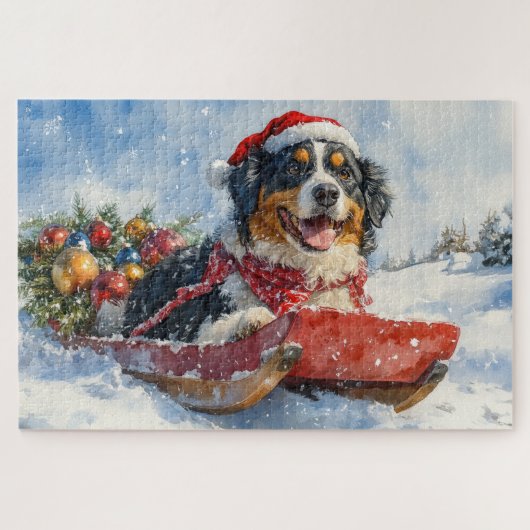 Grosser Schweizer Hund in der Schweiz Weihnachten Puzzle (Horizontal)