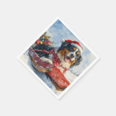 Grosser Schweizer Hund in der Schweiz Weihnachten Serviette (Ecke)