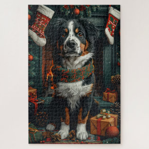 Großer Schweizer Hund mit Weihnachtsgeschenke Kami Puzzle