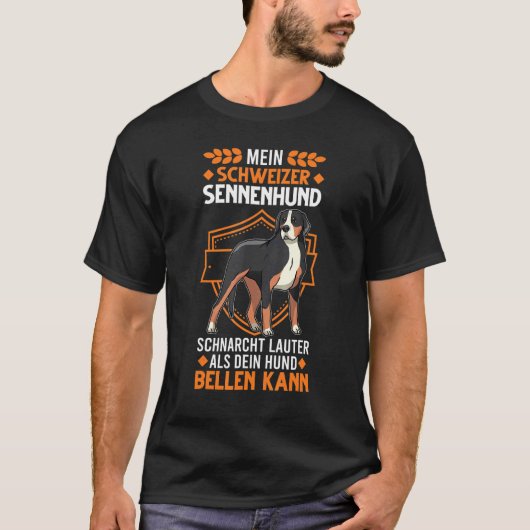 Grosser Schweizer Hund schnarchen Schweizer Hund T-Shirt (Vorderseite)