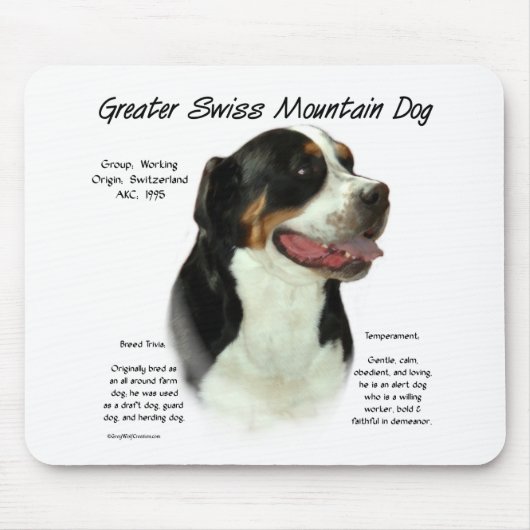 Grosser Schweizer Hundeschluss - Historisches Desi Mousepad (Vorne)