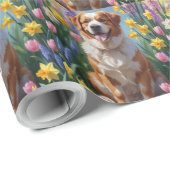 Grosser Schweizer Hundeschwalbe Blumen Malerei Geschenkpapier (Rolleneckpunkt)