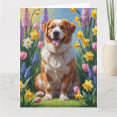 Grosser Schweizer Hundeschwalbe Blumen Malerei Karte (Vorderseite)