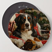 Großer Schweizer Sennenhund Weihnachtsfestlich Button (Vorne & Hinten)