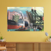 Großer Seefrachter, der durch den Jack Buffalo geh Leinwanddruck (Insitu (Wohnzimmer))