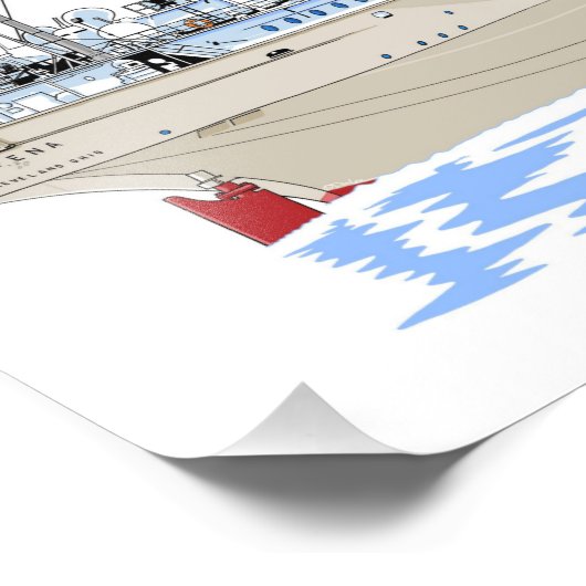 Großer Seenfrachter Alpena Fotodruck (Ecke)