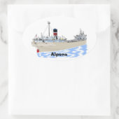 Großer Seenfrachter Alpena Ovaler Aufkleber (Tasche)