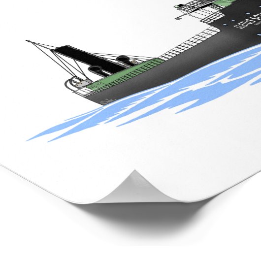 Großer Seenfrachter Cletus Schneider Poster (Ecke)