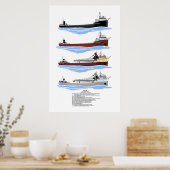 Großer Seenfrachter Cuyahoga Geschichte Poster (Küche)