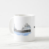 Großer Seenfrachter Ernest R. Breech Rouge Steel Kaffeetasse (Vorderseite Links)