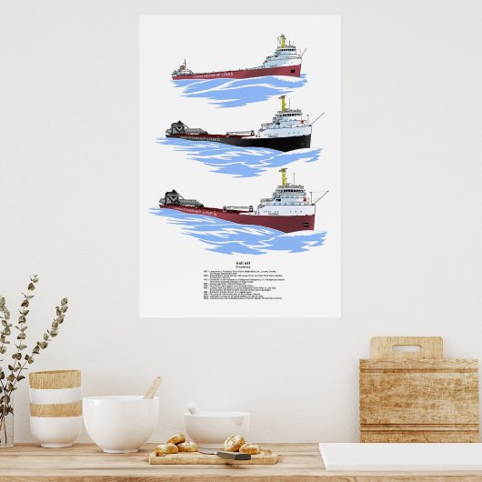 Großer Seenfrachter Frontenac Geschichte Poster (Küche)