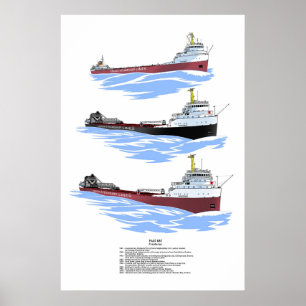 Großer Seenfrachter Frontenac Geschichte Poster