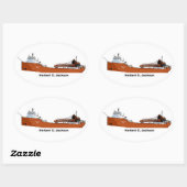 Großer Seenfrachter Herbert C. Jackson Ovaler Aufkleber (Blatt)