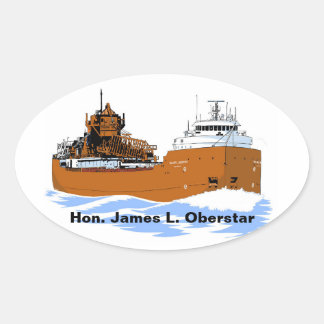 Großer Seenfrachter Hon. James L. Oberstar Ovaler Aufkleber
