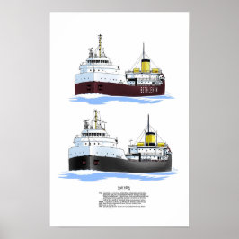 Großer Seenfrachter Johnstown Poster