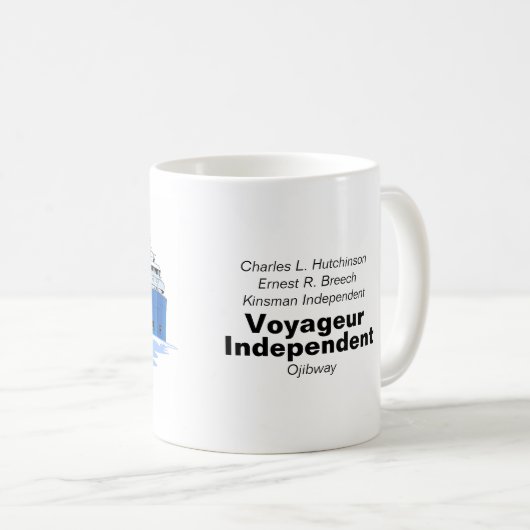 Großer Seenfrachter Voyageur Unabhängiger Kaffeetasse (VorderseiteRechts)