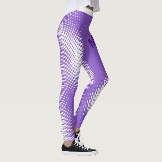 Grosser Skripttext mit weißem Punktmuster auf Past Leggings (Rechts)